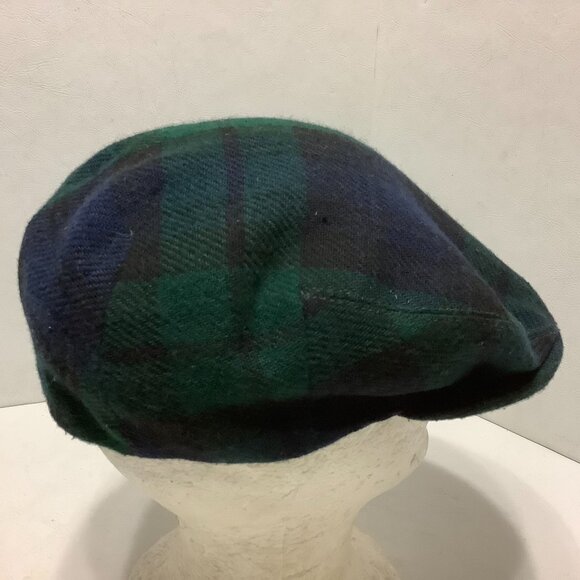 Jonathan Richard Ireland Plaid Newsboy Cap Hat Green/Blue Size M 7 1/8 7 1/4 - Picture 3 of 8